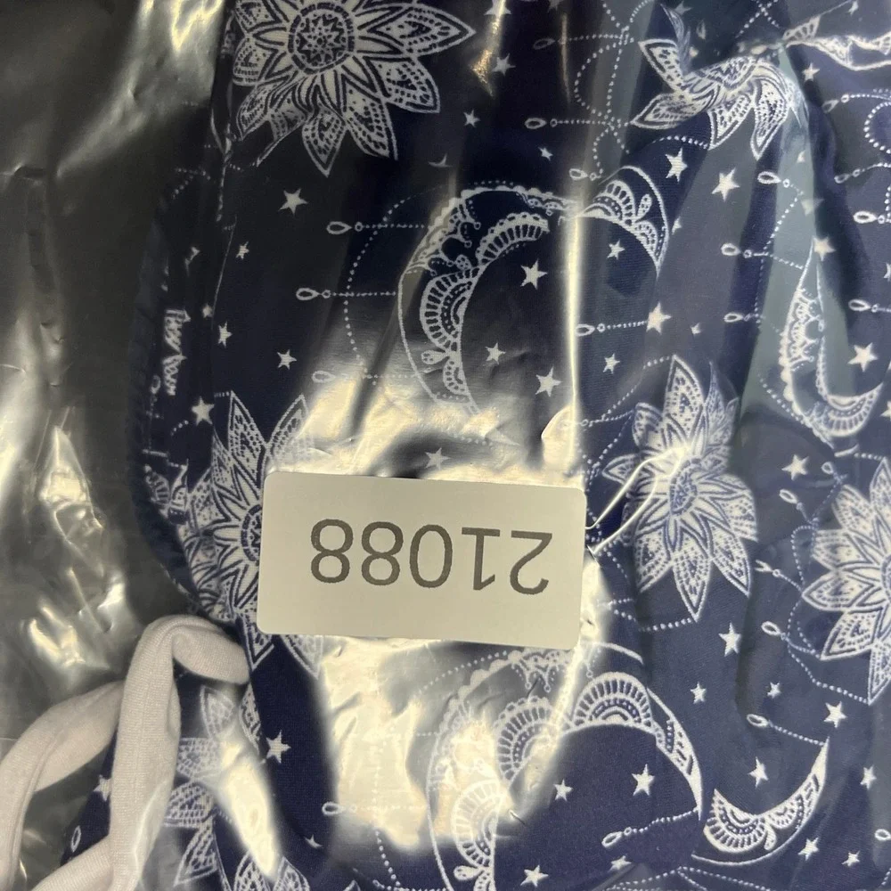Amanda Blu Pajama Set Womens S/L Blue Moon Star Celestial Lounge Sleepwear PJs